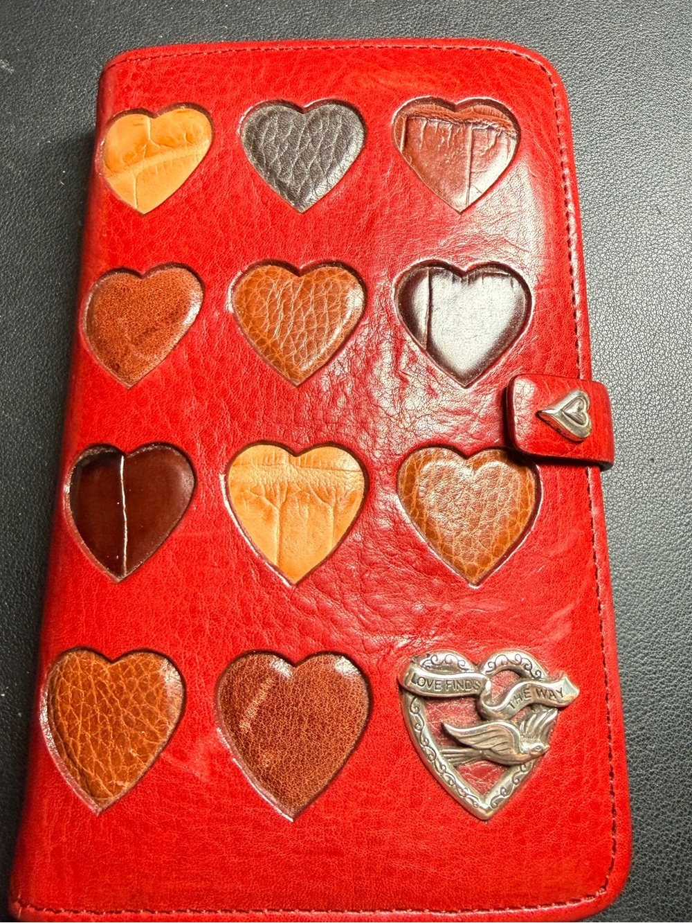 Vintage BRIGHTON Personal Organizer Planner Ravishing Red Leather 6 5/8”x 4 1/4"